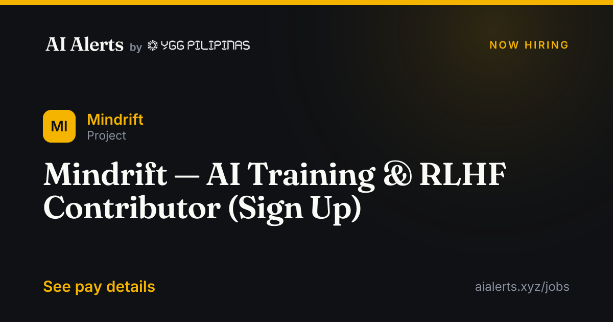 Mindrift — AI Training & RLHF Contributor (Sign Up) at Mindrift — AI Alerts