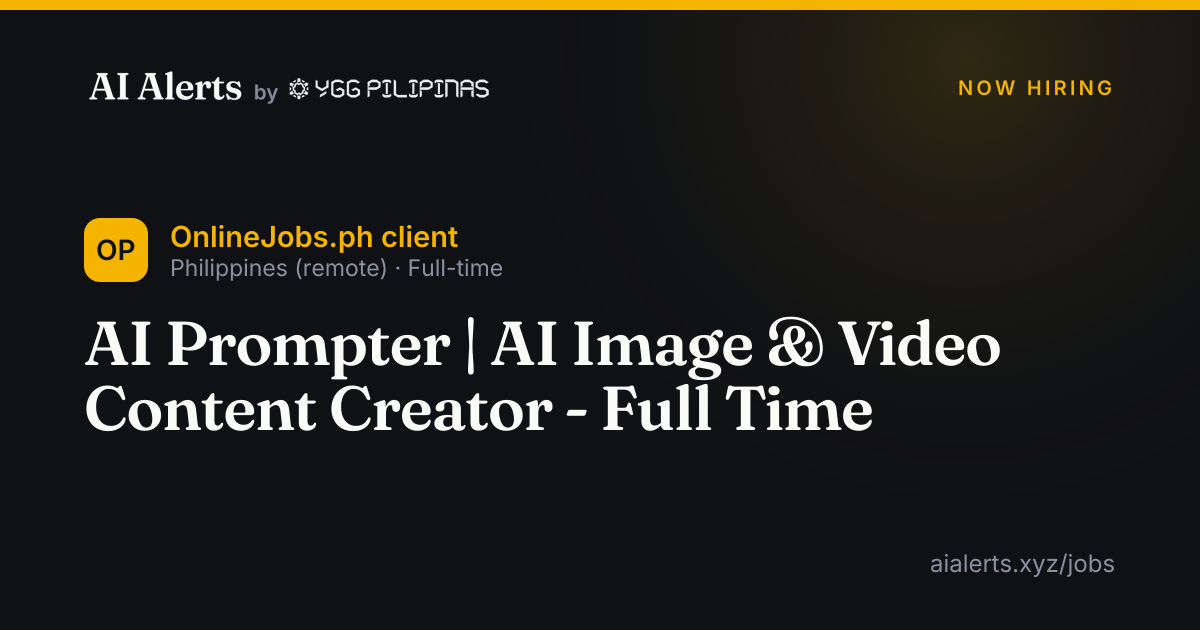 AI Prompter | AI Image & Video Content Creator - Full Time at ...