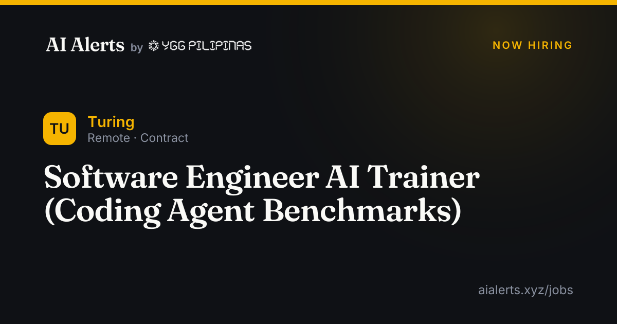 Software Engineer AI Trainer (Coding Agent Benchmarks) at Turing — AI ...